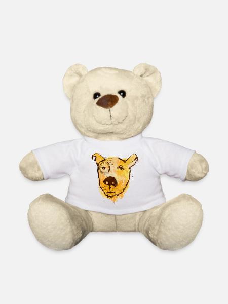 Wasserfarbenhund mit Monokel - Teddy - Weiß