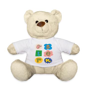 bunte Oster Buchstaben - Teddy - Weiß - Vorne