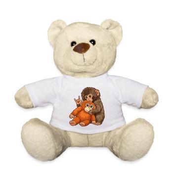 Monkey Punch Monkey Cute Gift - Teddy Bear - white - Front