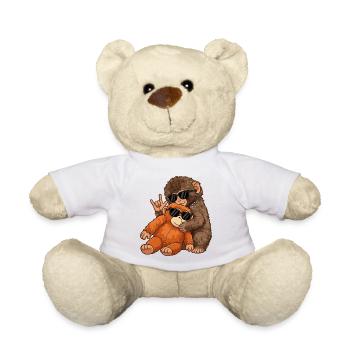 Affe Punch Rockmusik Lustig Geschenk - Teddy - Weiß - Vorne
