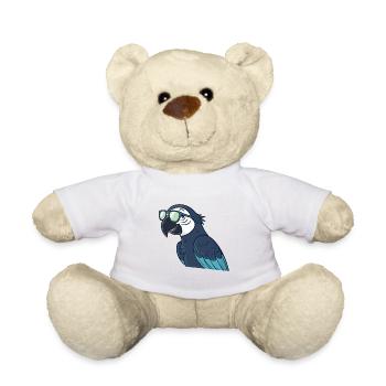 Parrot stylish green glasses - Teddy Bear - white - Front