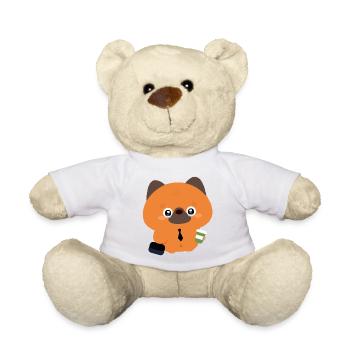 Kawaii Tired German Shepherd - Teddy Bear - white - Front