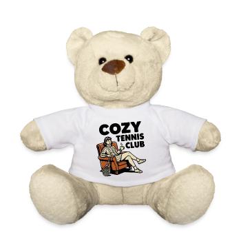 Cozy Tennis Club, stylisches Tennis Fan Hoodie - Teddy - Weiß - Vorne