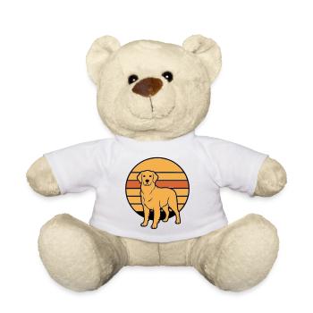Dog Retriever Retro Sunset - Teddy Bear - white - Front