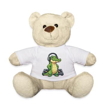 Kroko DJ mit Kopfhörern - Teddy - Weiß - Vorne