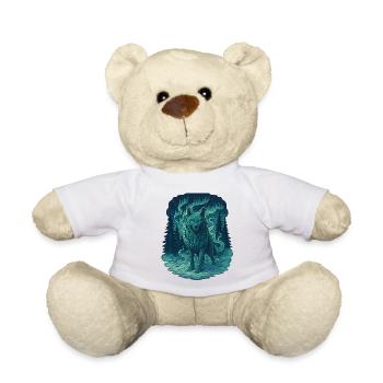 Nordlicht-Wolf im Wald - Teddy - Weiß - Vorne