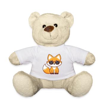 Kawaii-Fuchs mit Sonnenbrille - Teddy - Weiß - Vorne