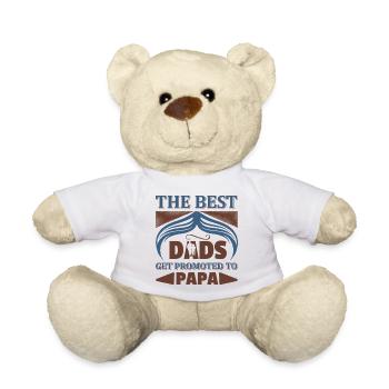 The Best Dads Get Promoted to Papa Shirt - Teddy Bear - white - Front