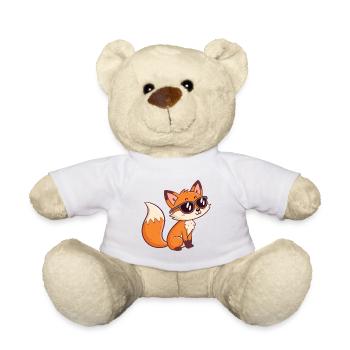 Fox Stylish Dark Glasses - Teddy Bear - white - Front