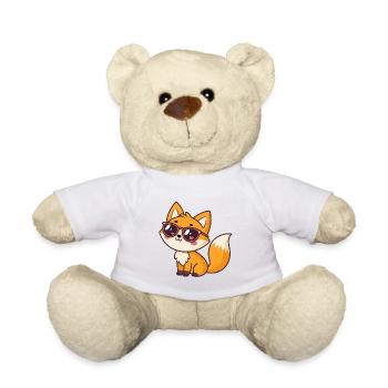 Kawaii Fox Glasses Hearts - Teddy Bear - white - Front