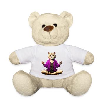 Cat Yogi - Teddy Bear - white - Front