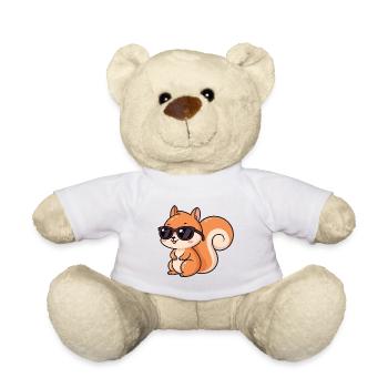 Cartoon squirrel black glasses - Teddy Bear - white - Front