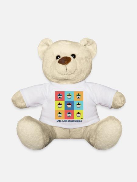 Die Löschgruppe Pop Art Grid - Feuerwehr - Teddy - Weiß