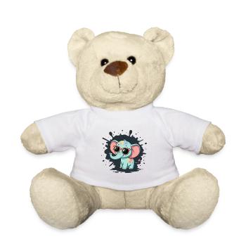 Pastell-Elefant mit bunten Brillen - Teddy - Weiß - Vorne