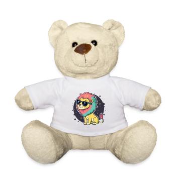 Lion Colorful Glasses - Teddy Bear - white - Front