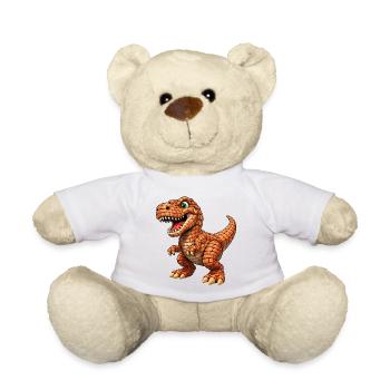 T-Rex with orange scales - Teddy Bear - white - Front