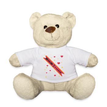 Mom of the Year Ribbon - Teddy Bear - white - Front