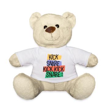 Kick Snare Drum Beat Farbenfroh, Retro-Jazz-Typ - Teddy - Weiß - Vorne