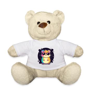 Hamster arc-en-ciel avec lunettes - Nounours - blanc - Devant