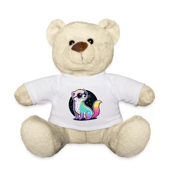 Cosmic Ferret Rainbow Pink Glasses - Teddy Bear - white - Front