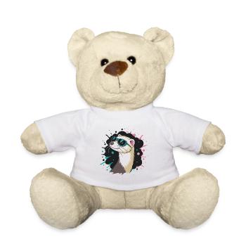 Loutre estivale lunettes bleues - Nounours - blanc - Devant