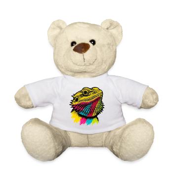 Bearded Dragon Pop Art Colorful Urban Style - Teddy Bear - white - Front