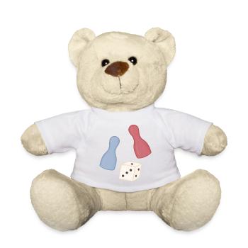Pastell Würfel & Pinnen-Design - Teddy - Weiß - Vorne