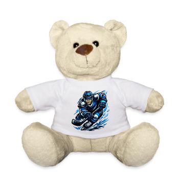 Blitzender Eishockeyspieler - Teddy Bear - white - Front