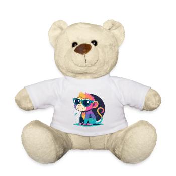 Regenbogenaffe mit Brille - Teddy - Weiß - Vorne