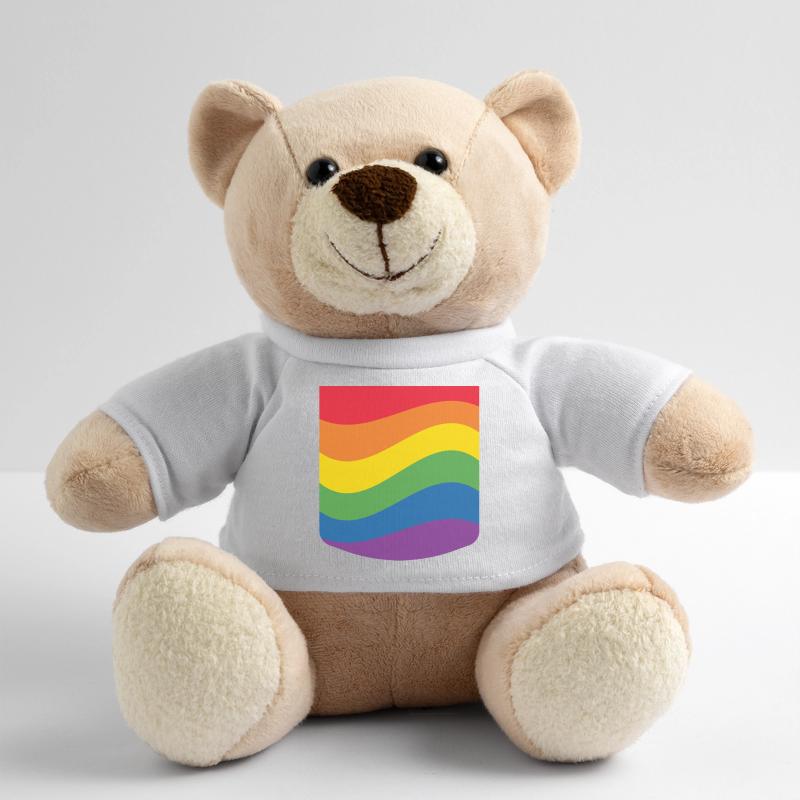 Rainbow Wave Pride Flag Minimal Design Teddy