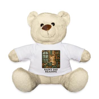 Rain cat reading - Teddy Bear - white - Front