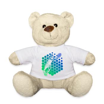 Geschenkidee für einen Tennis mit Tennis - Teddy - Weiß - Vorne