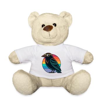 Retro Rainbow Raven - Teddy Bear - white - Front