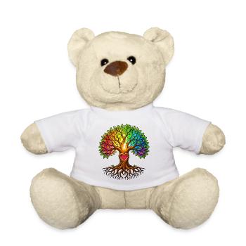 Tree Heart Tree of Life Rainbow - Teddy Bear - white - Front