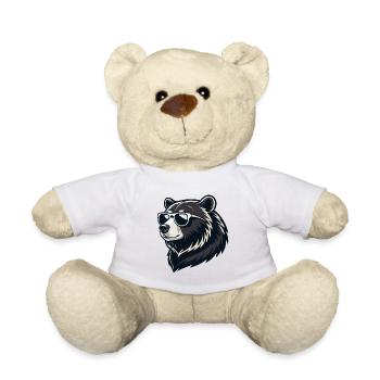 Bär mit grafischen Sonnenbrillen - Teddy - Weiß - Vorne