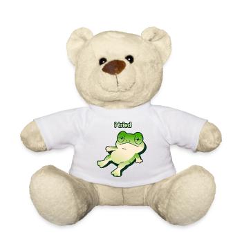 Rana stanca 🐸 "i tried" minimal ironic meme - Teddy Bear - white - Front