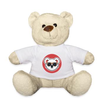 Koala Cool - Red Badge and Sunglasses - Teddy Bear - white - Front