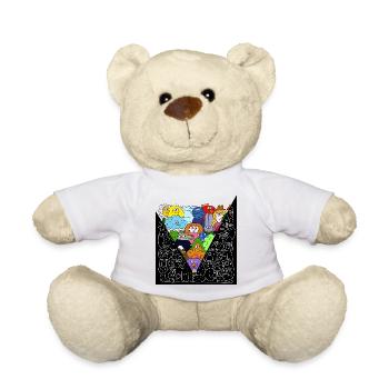 Mostriciattoli_colorati - Teddy Bear - white - Front