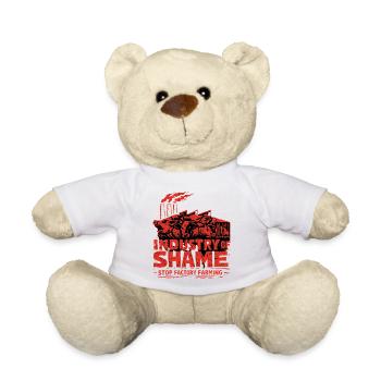 Industry of Shame – Stop Factory Farming - Teddy Bear - white - Front