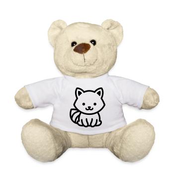 raccoon - Teddy Bear - white - Front
