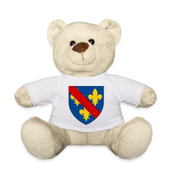 Blason du Bourbonnais - Nounours - blanc - Devant