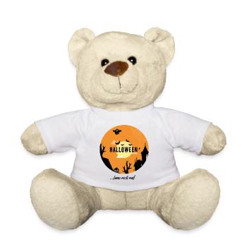 T-Shirt-Design „Halloween kann mich mal!“ - Teddy - Weiß - Vorne