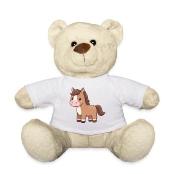 Niedliches Pferd Pferdchen Geschenk Reiter - Teddy - Weiß - Vorne