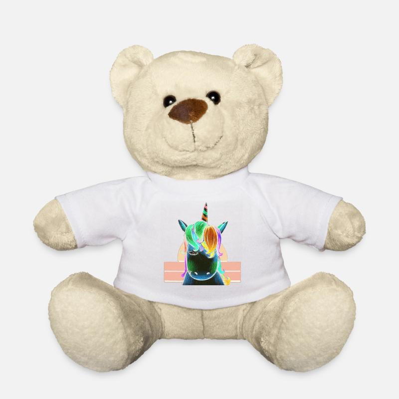 Regenbogen-Einhorn - Teddy - Weiß