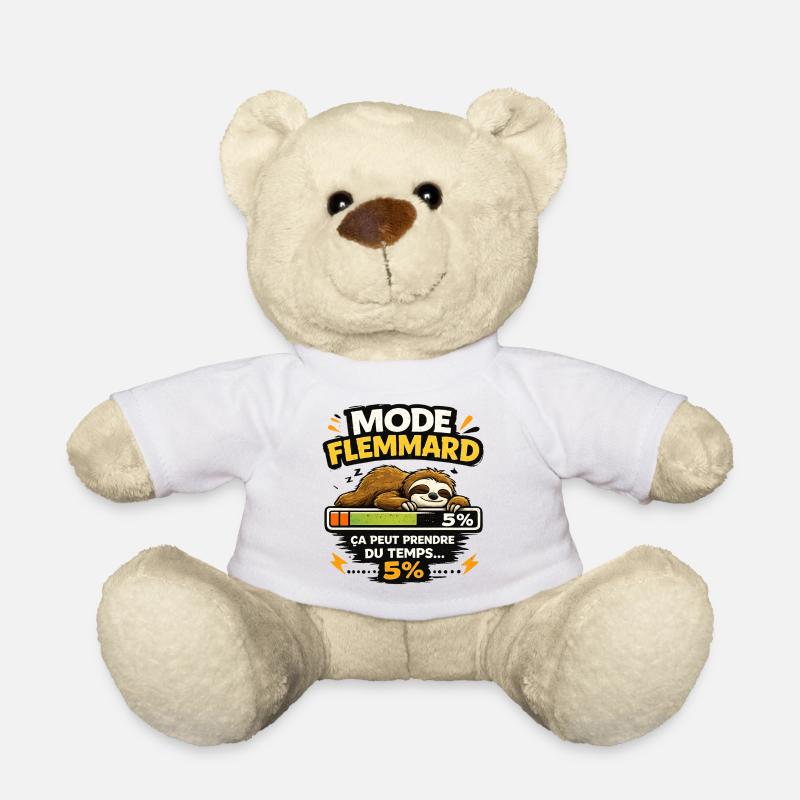 Mode Flemmard: Paresseux en Progression - Nounours - blanc