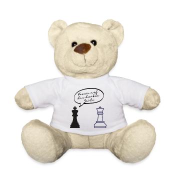 KOMM AUF DIE DUNKLE SEITE – LUSTIGER SPRUCH SCHACH - Teddy - Weiß - Vorne