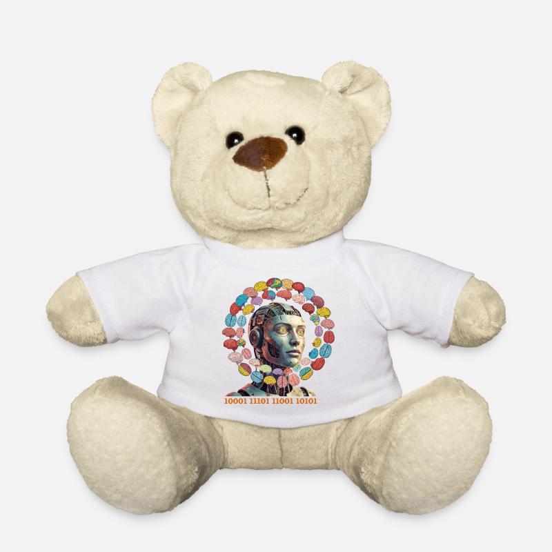 AI brain magic in colorful orbit - Teddy Bear - white