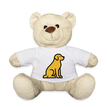 Sitting Dog Golden Retriever Dog School - Teddy Bear - white - Front