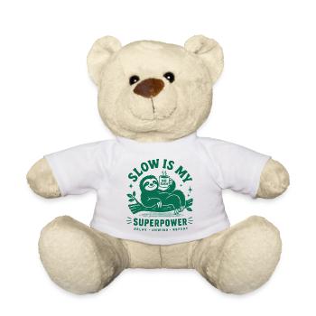 Slow Is My Superpower Sloth - Teddy - Weiß - Vorne