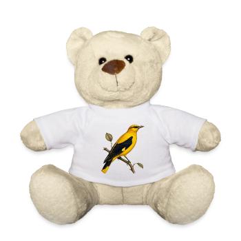 Oriolus oriolus - Eurasian Golden Oriole Vintage - Teddy Bear - white - Front
